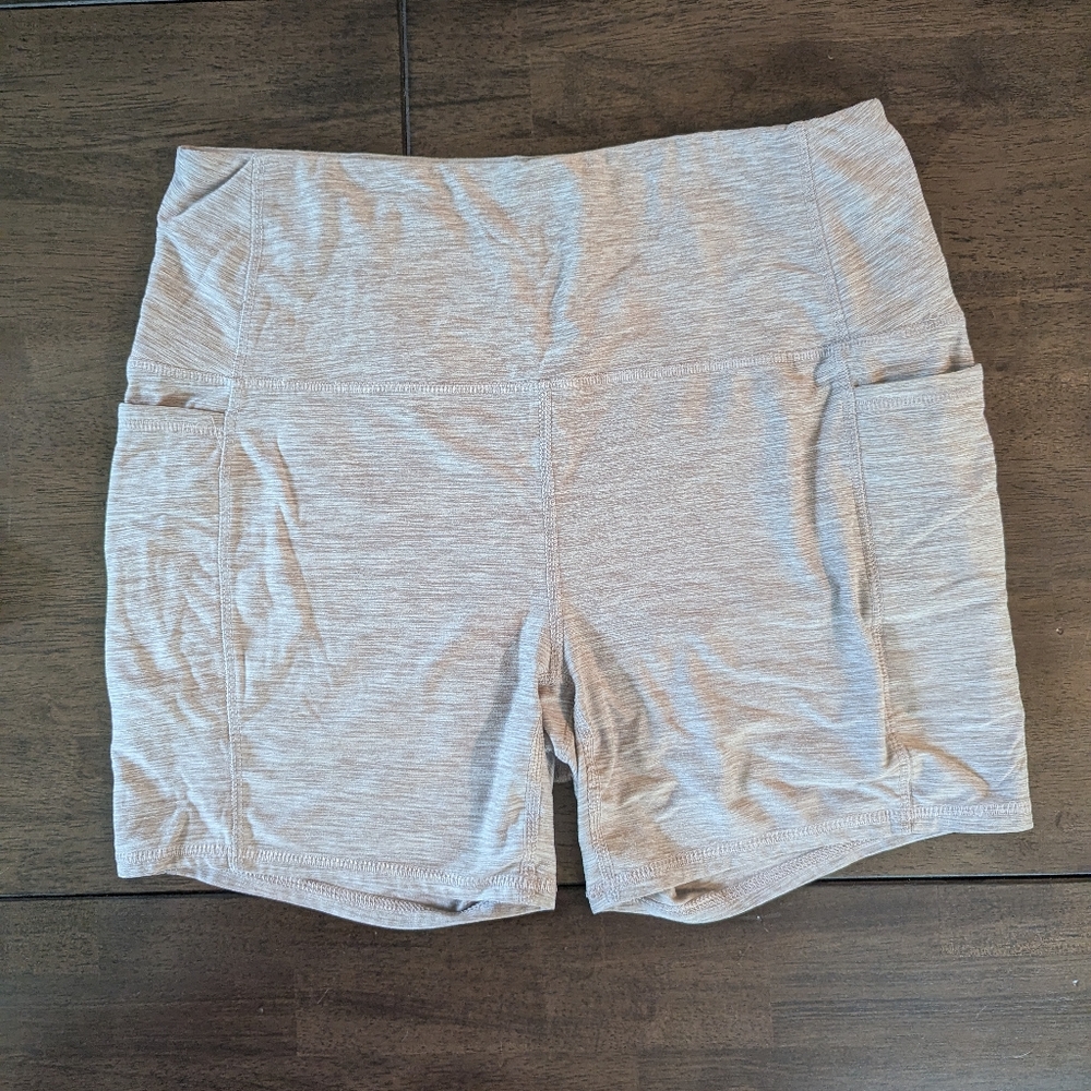 Light Warm Beige Athletic Bike Shorts